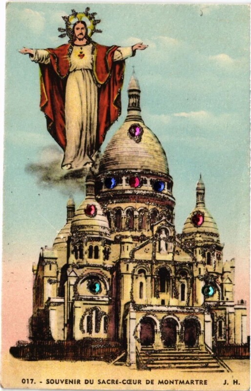 Carte postale ancienne Souvenir du Sacré-Coeur de Montmartre à Paris 18e