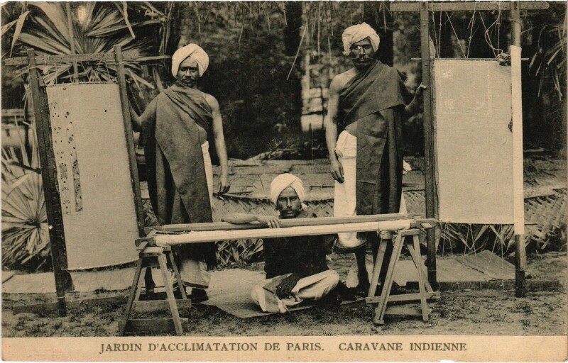 Carte postale ancienne Jardin d'Acclimatation de Paris - Caravane Indienne à Neuilly-sur-Seine