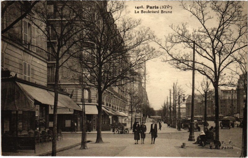 Carte postale ancienne Le Boulevard Brune à Paris 14e