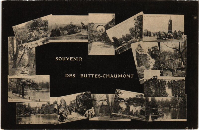 Carte postale ancienne Souvenir des Buttes-Chaumont à Paris 19e