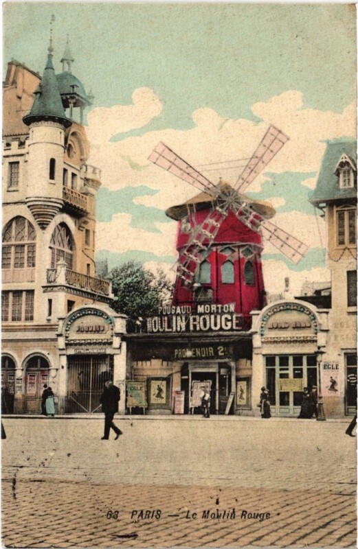 Carte postale ancienne Le Moulin Rouge à Paris 18e