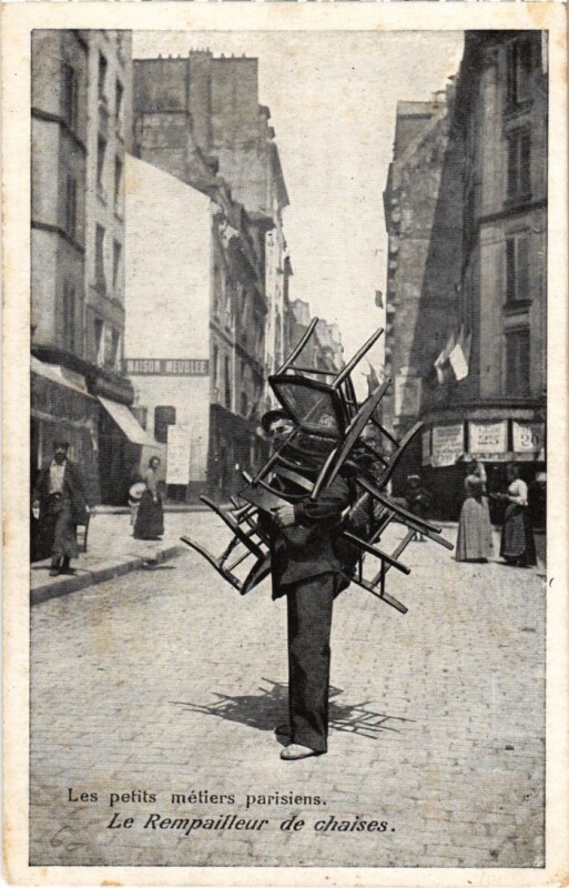 Carte postale ancienne Paris Petits Metiers le Rempailleur de chaises