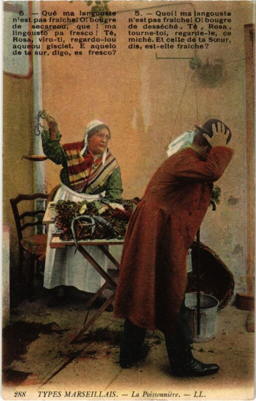 Carte postale ancienne Type Marseille La Poissonniere à Marseille