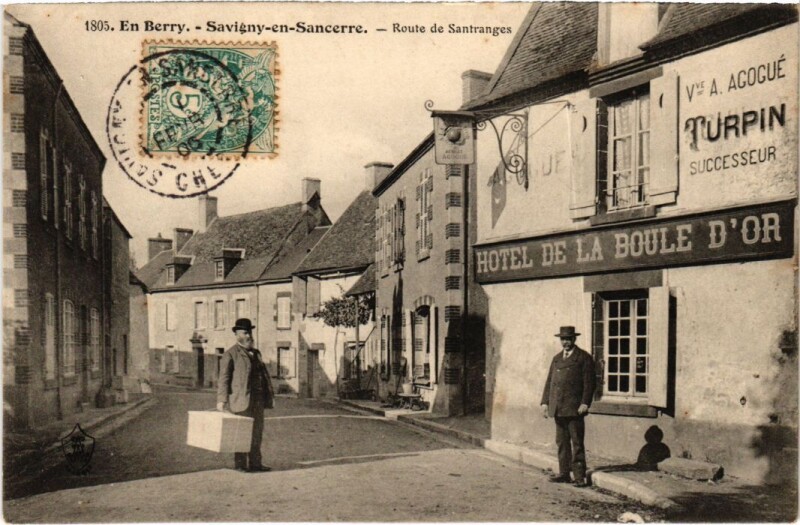 Carte postale ancienne En Berry Savigny-En-Sancerre Route de Santranges à Sancerre