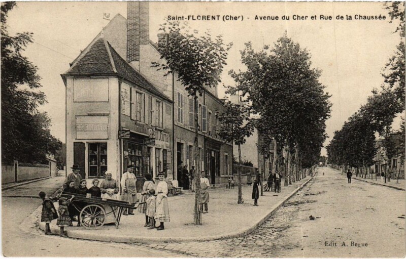 Carte postale ancienne Saint-Florent Avenue du Cher Rue de la Chaussee
