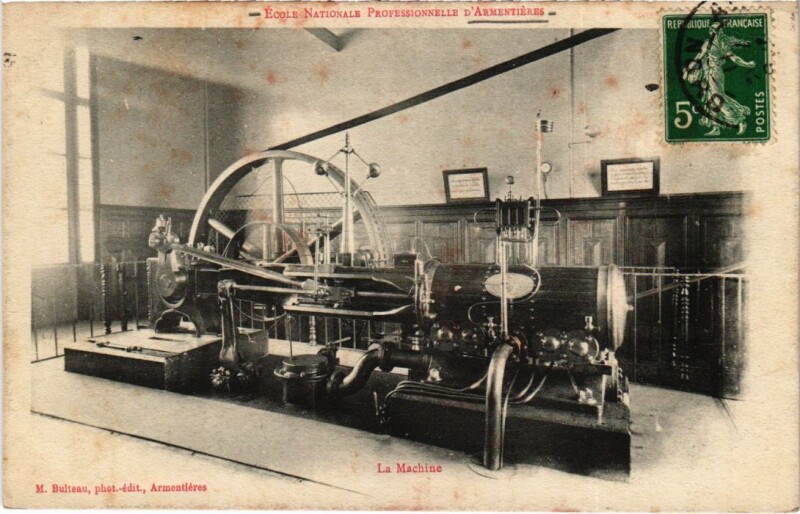 Carte postale ancienne Ecole Nationale Professionelle Armentieres La Machine