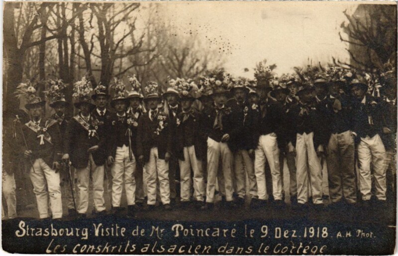 Carte postale ancienne Strasbourg Visite de M. Poincare le 9 dec 1918 carte photo à Strasbourg