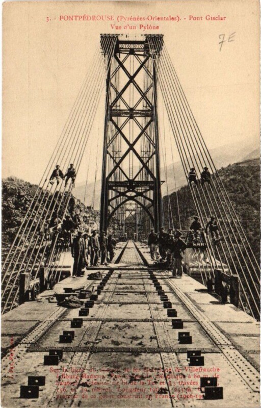 Carte postale ancienne Pontpedrouse Pont Giscal Pylone