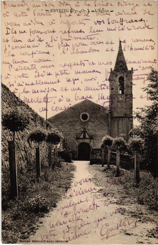 Carte postale ancienne Enveitg l'Eglise à Enveitg