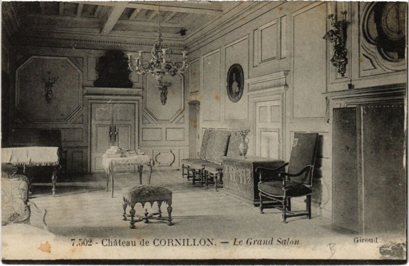 Carte postale ancienne Chateau de Cornillon Grand Salon