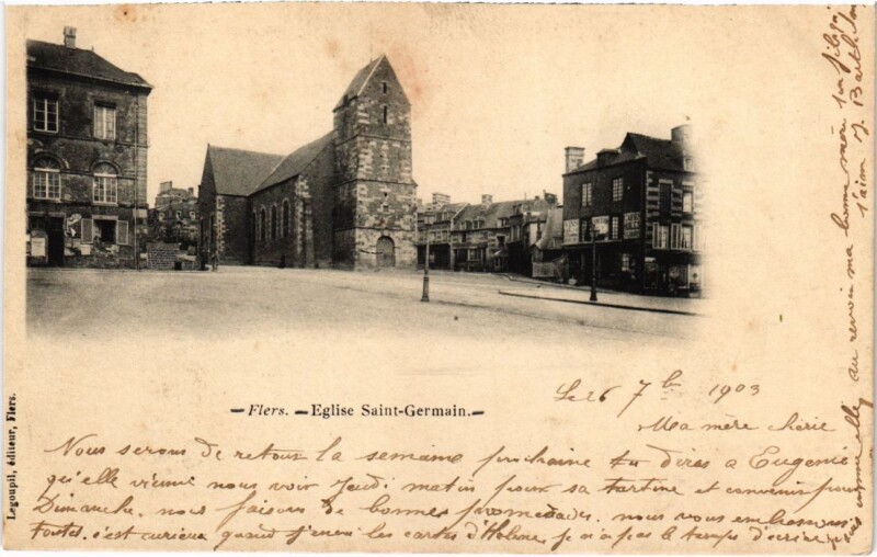 Carte postale ancienne Flers Eglise Saint-Germain