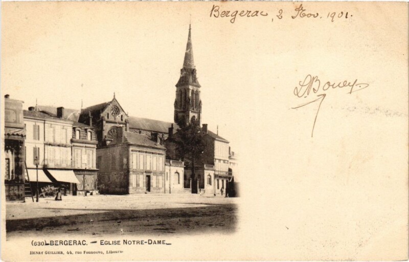 Carte postale ancienne Bergerac Eglise notre-Dame à Bergerac