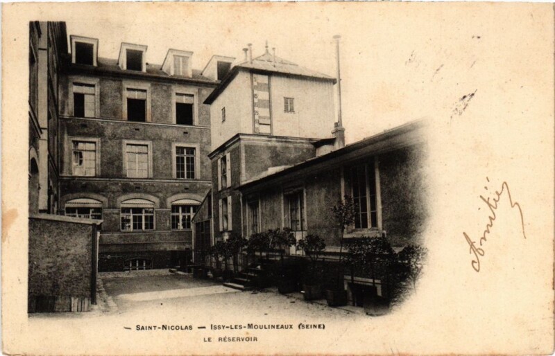 Carte postale ancienne Issy-Les-Moulineaux Saint-Nicolas Le reservoir à Issy-les-Moulineaux