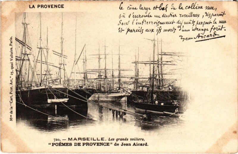 Carte postale ancienne Marseille Poemes de Provence de Jean Aicard à Marseille