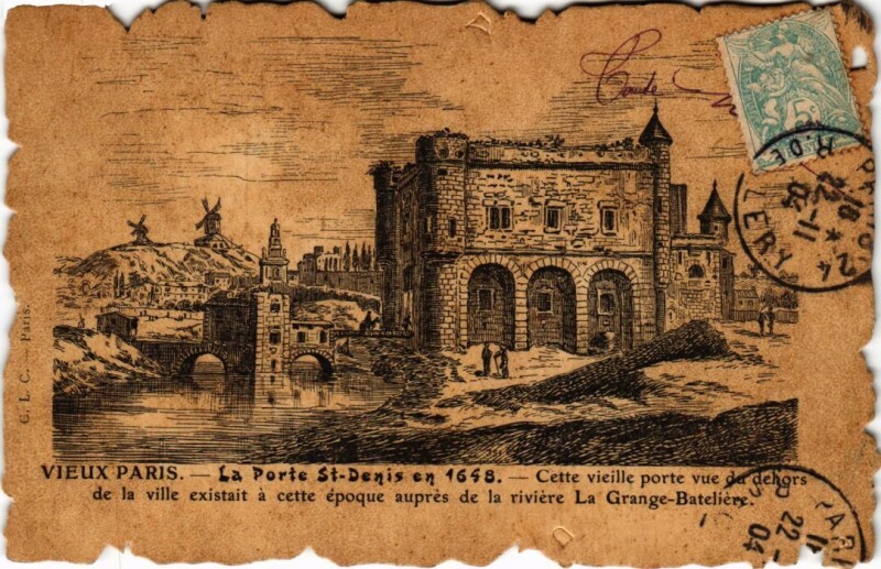 Carte postale ancienne Vieux Paris Porte Saint-Denis