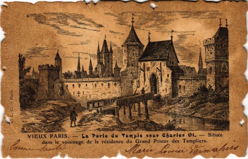 Carte postale ancienne Vieux Paris Porte du Temple