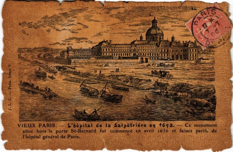 Carte postale ancienne Vieux Paris l'hopital de la Salpetriere