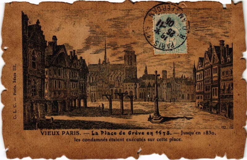 Carte postale ancienne Vieux Paris Place de Greve