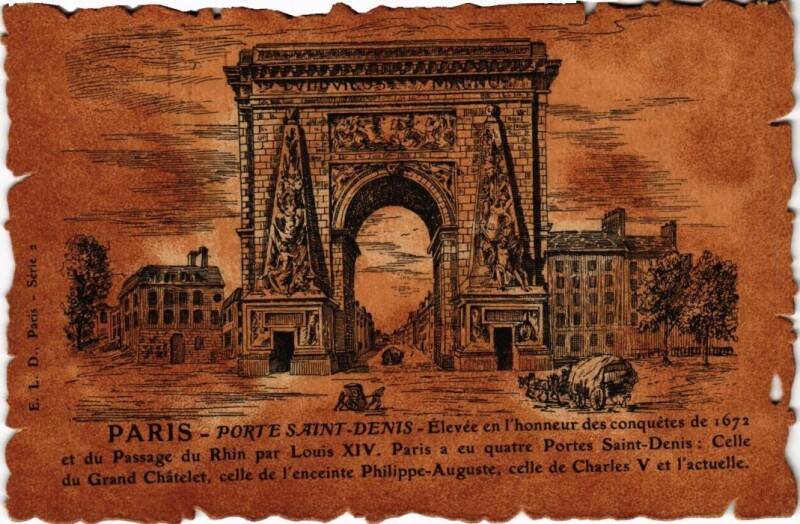 Carte postale ancienne Vieux Paris Porte Saint-Denis