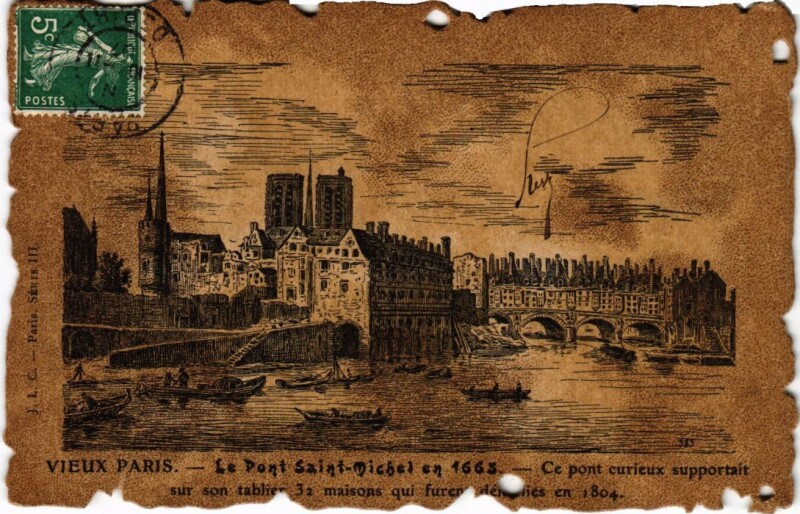Carte postale ancienne Vieux Paris Pont Saint-Michel