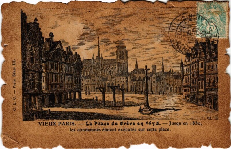 Carte postale ancienne Vieux Paris Place de Greve