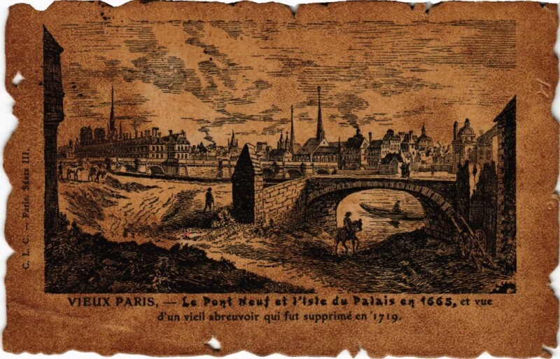 Carte postale ancienne Vue du Pont-Neuf et de l'Isle du Palais à Paris 1er