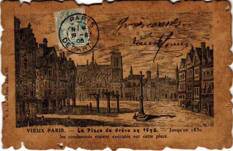 Carte postale ancienne Vieux Paris Place de Greve