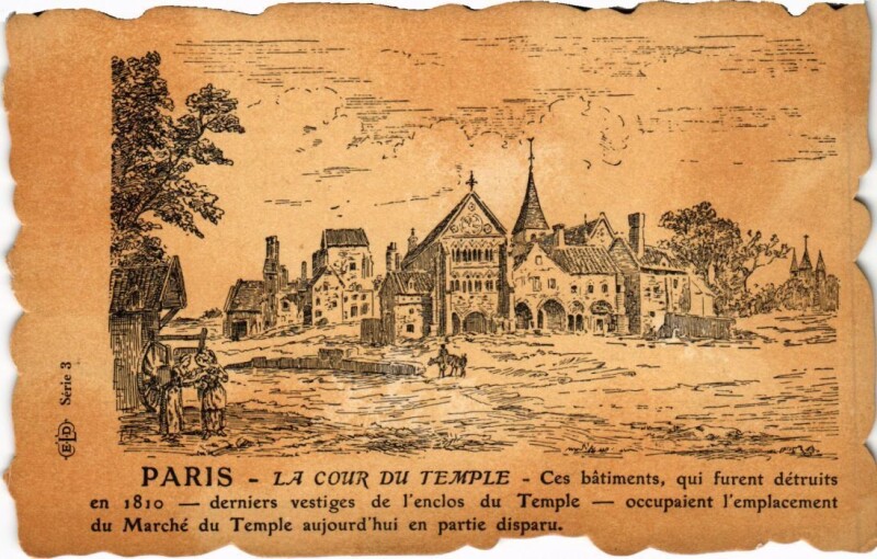 Carte postale ancienne Vieux Paris Cour du temple