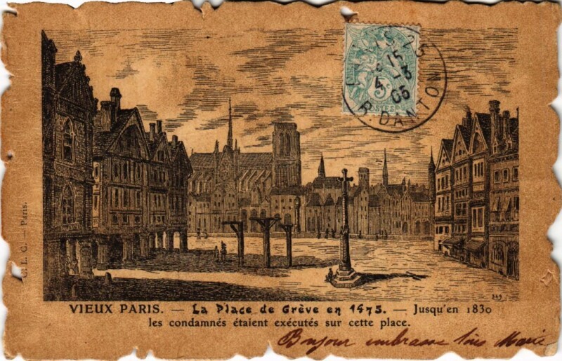 Carte postale ancienne Vieux Paris Place de Greve