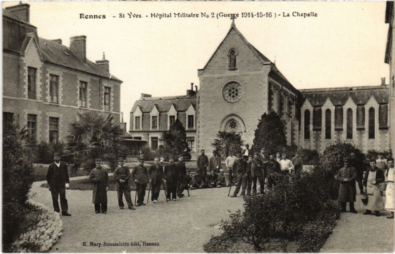 Carte postale ancienne Rennes Saint-Yves Hopital Militaire à Rennes