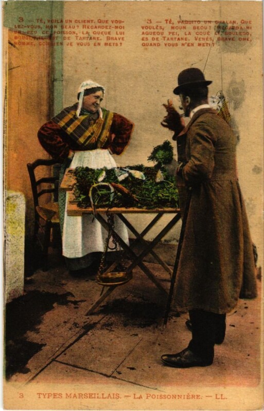 Carte postale ancienne Type Marseille La Poissonniere Nd Phot à Marseille