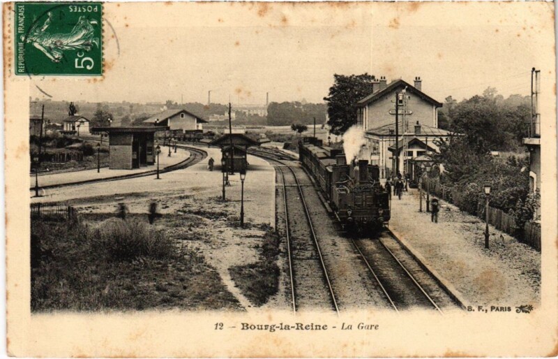 Carte postale ancienne Bourg-La-Reine La Gare railway Station Bahnhof à Bourg-la-Reine