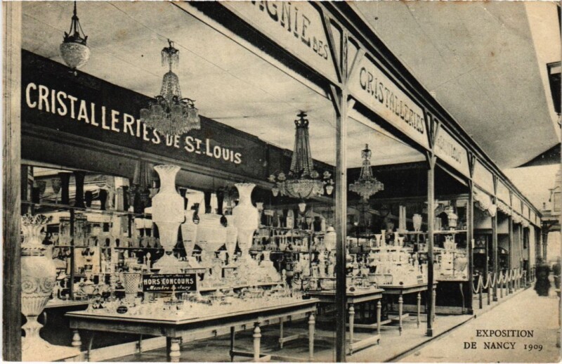 Carte postale ancienne Expo de Nancy 1909 Cristalleries de Saint-louis à Nancy