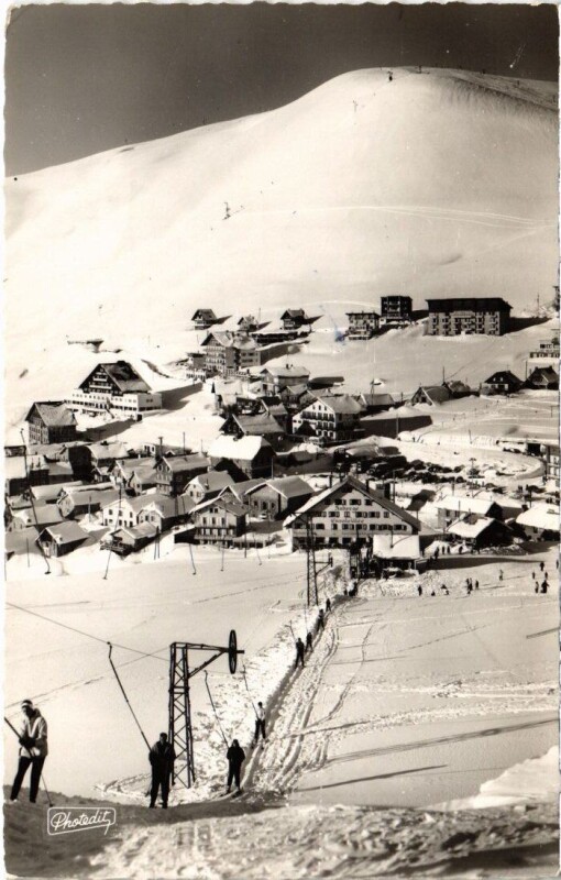 Carte postale ancienne Alpe D'Huez Ski