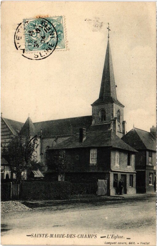 Carte postale ancienne Sainte-Marie-Des-Champs l'Eglise à Sainte-Marie-des-Champs