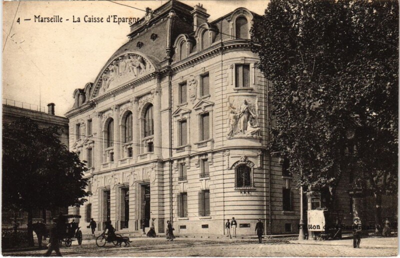 Carte postale ancienne Marseille Caisse d'Epargne à Marseille