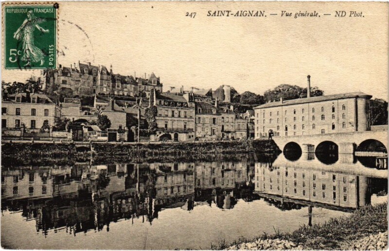 Carte postale ancienne Saint-Aignan Vue generale à Saint-Aignan
