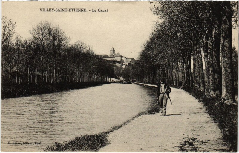 Carte postale ancienne Villey-Saint-Etienne le canal
