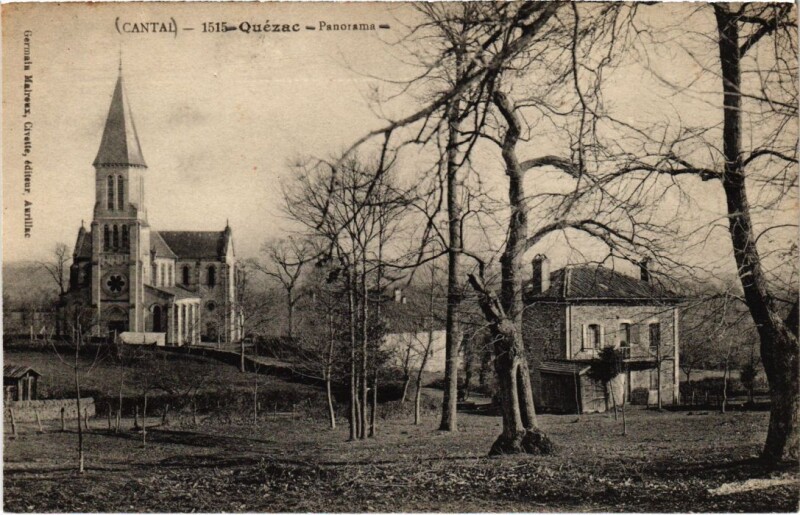 Carte postale ancienne Quezac Panorama
