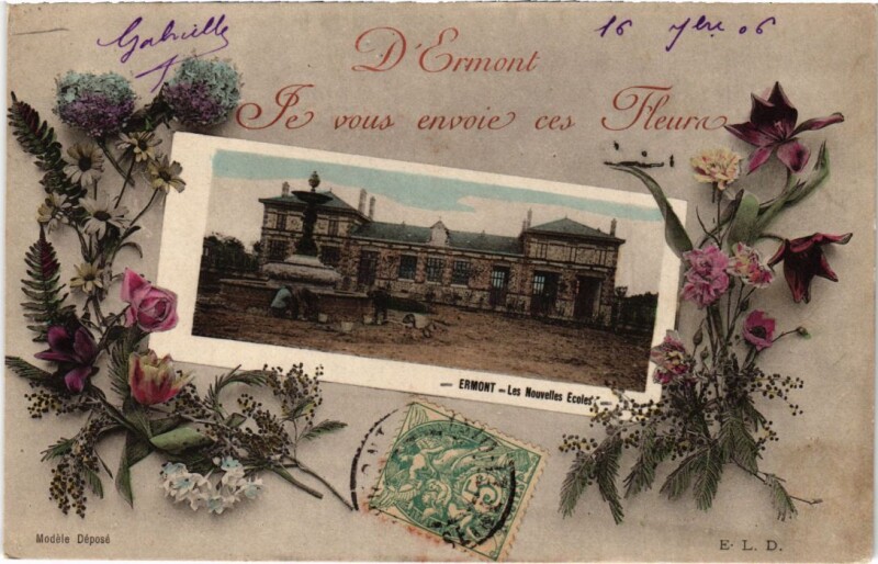 Carte postale ancienne Ermont Nouvelles Ecoles à Ermont