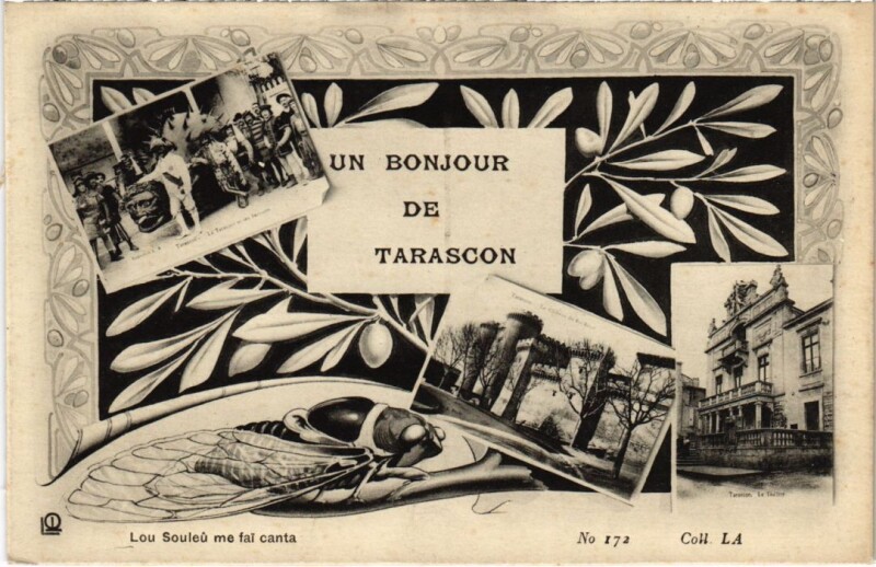 Carte postale ancienne Tarascon Un Bonjour à Tarascon