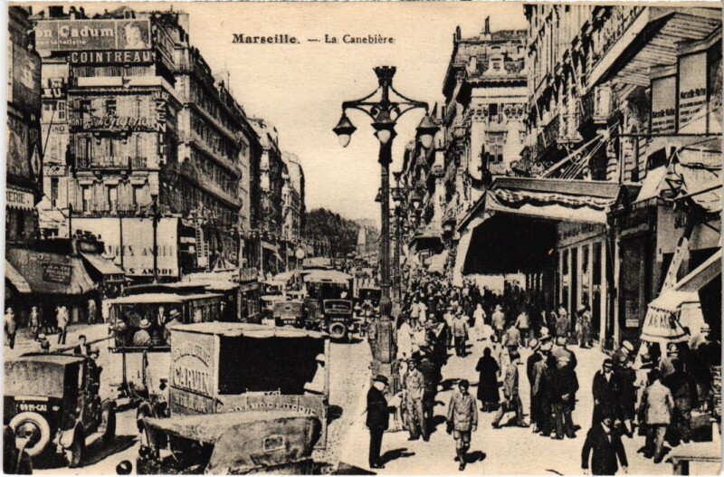Carte postale ancienne Marseille La Cannebiere à Marseille