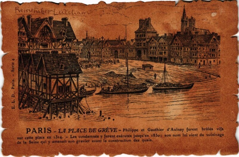 Carte postale ancienne Vieux Paris Place de Greve