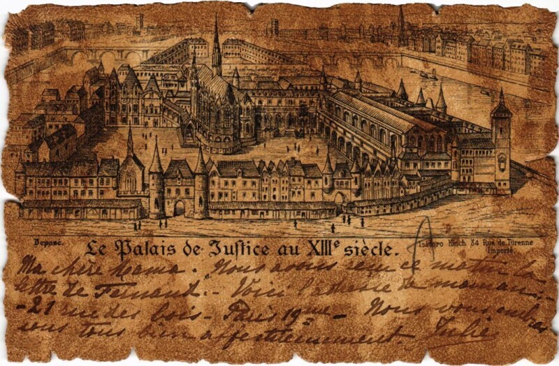 Carte postale ancienne Vieux Paris Palais de Justice