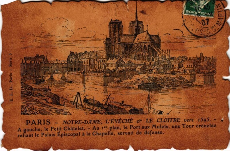 Carte postale ancienne Vieux Paris Notre-Dame l'Eveche et le Cloitre