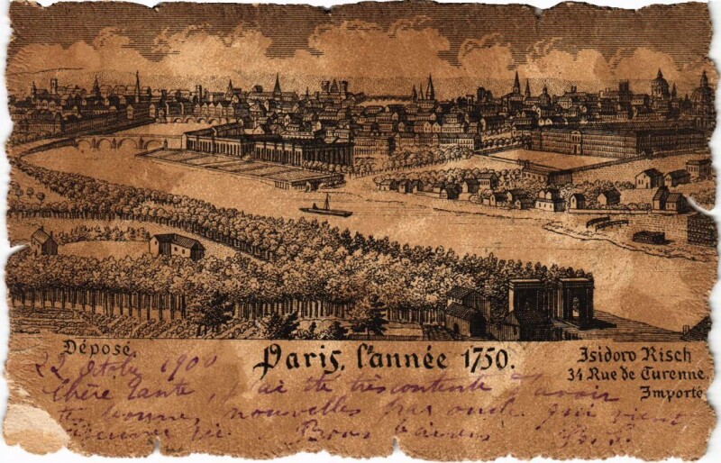 Carte postale ancienne Vieux Paris l'annee 1750