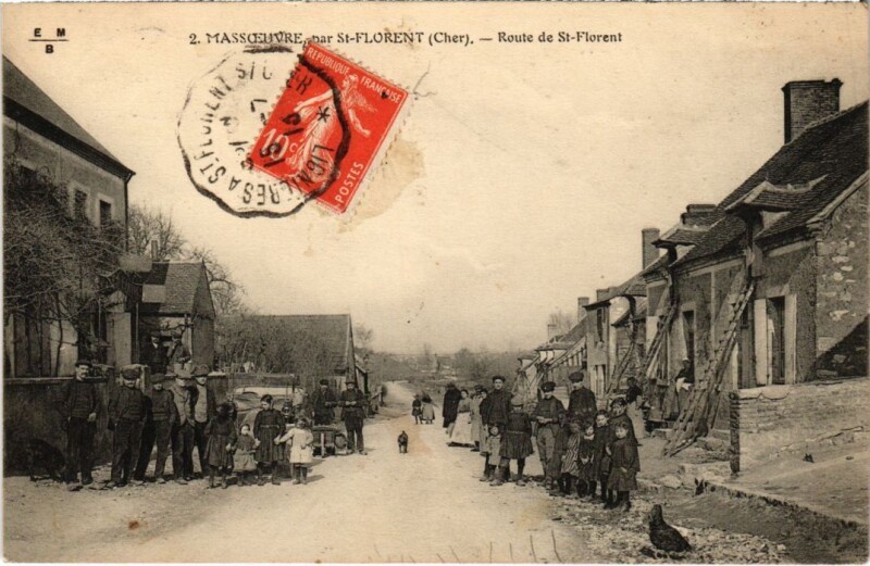 Carte postale ancienne Massoeuvre Route de Saint-Florent