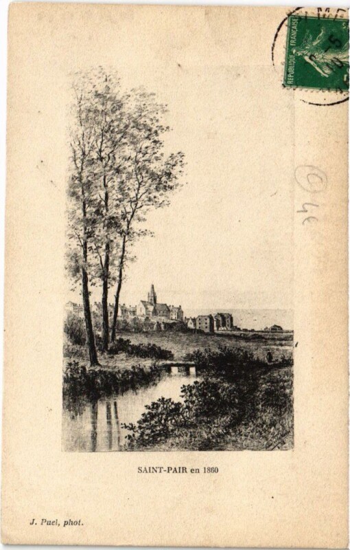 Carte postale ancienne Saint-Pair-Sur-Mer en 1860 à Saint-Pair-sur-Mer