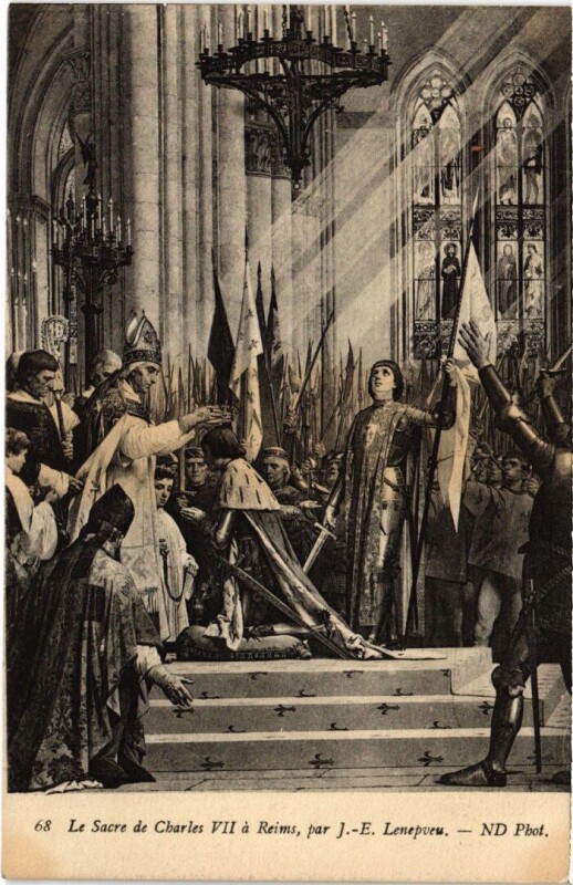 Carte postale ancienne Reims Le Sacre de Charles Vii à Reims