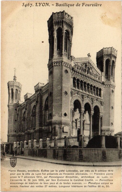 Carte postale ancienne Lyon basilique de Fourviere
